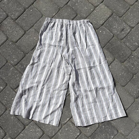 Bryn Walker Linen Wide Leg Ella Pants Women's Small Striped Cropped Summer USA - Picture 6 of 10